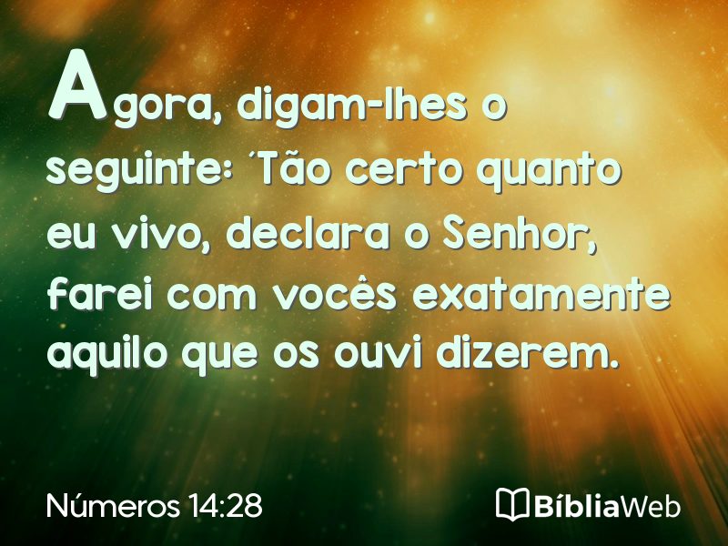 Números 14:28 em imagem para compartilhar