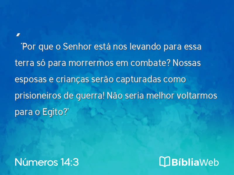 Números 14:3 em imagem para compartilhar