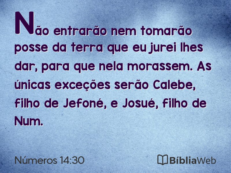 Números 14:30 em imagem para compartilhar