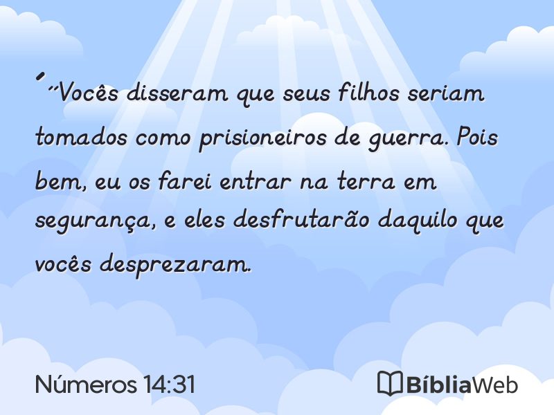 Números 14:31 em imagem para compartilhar