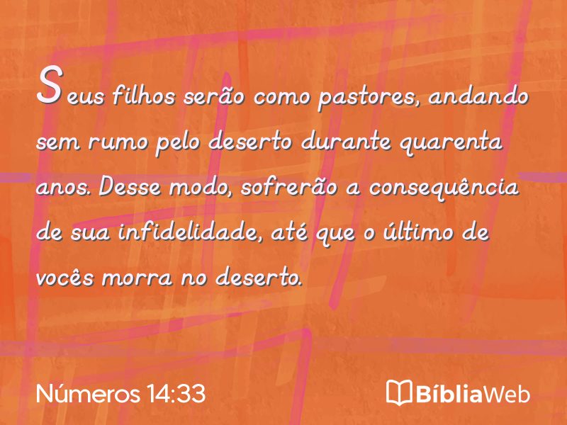 Números 14:33 em imagem para compartilhar