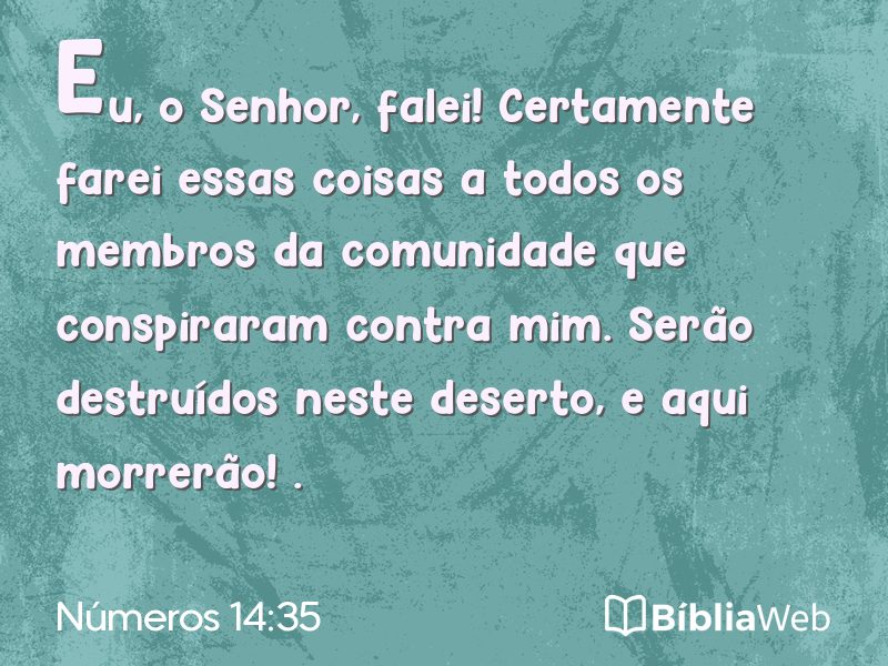 Números 14:35 em imagem para compartilhar