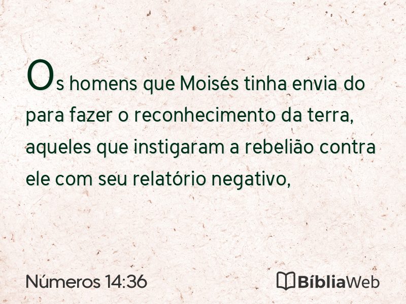 Números 14:36 em imagem para compartilhar