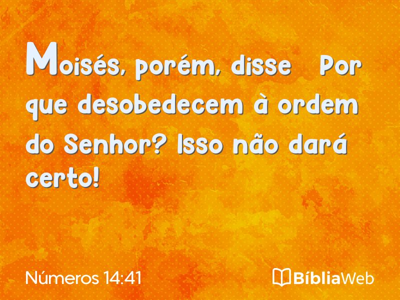 Números 14:41 em imagem para compartilhar