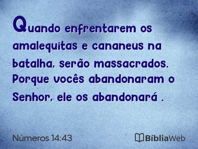 Números 14:43 em imagem para compartilhar