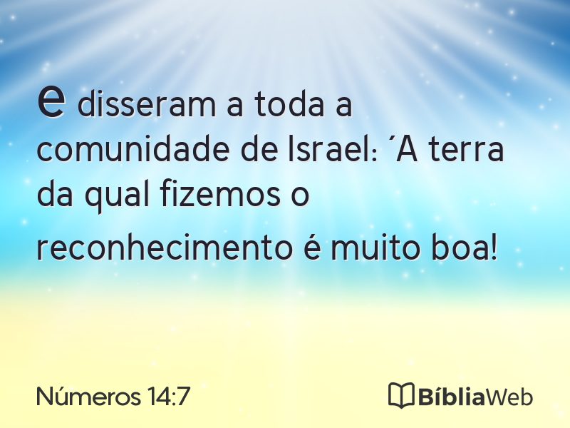 Números 14:7 em imagem para compartilhar