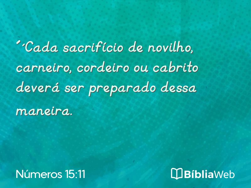 Números 15:11 em imagem para compartilhar