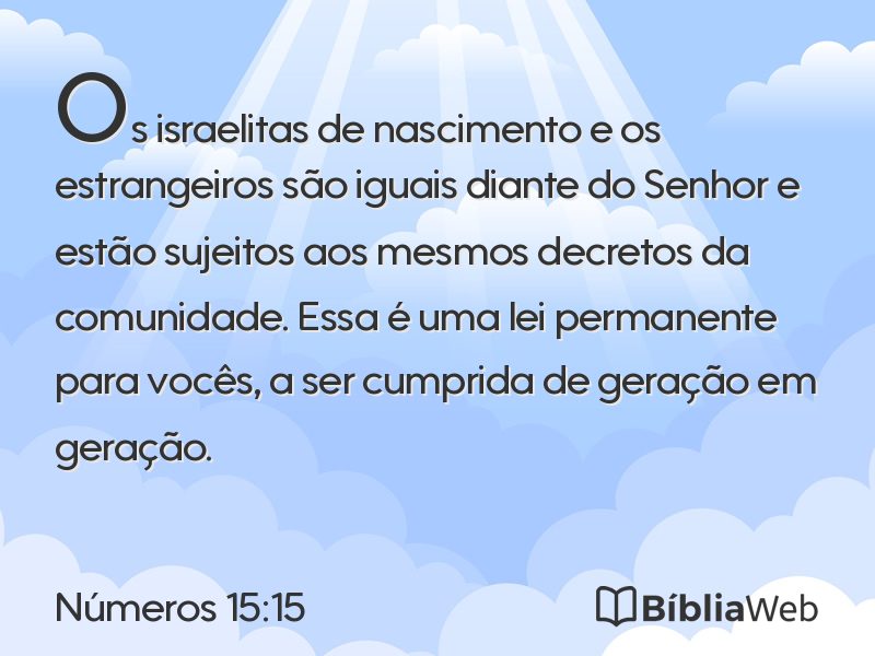 Números 15:15 em imagem para compartilhar