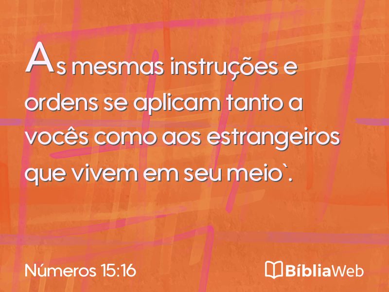 Números 15:16 em imagem para compartilhar