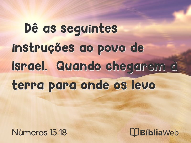 Números 15:18 em imagem para compartilhar