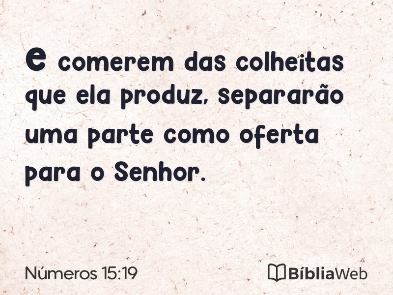 Números 15:19 em imagem para compartilhar
