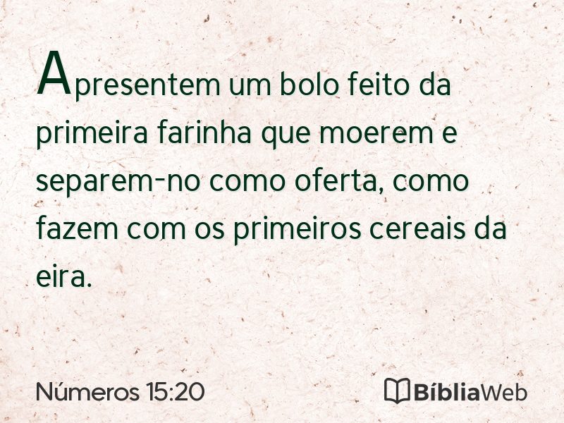 Números 15:20 em imagem para compartilhar