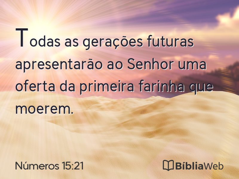 Números 15:21 em imagem para compartilhar