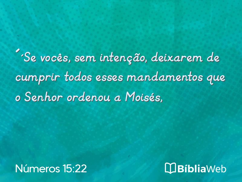 Números 15:22 em imagem para compartilhar