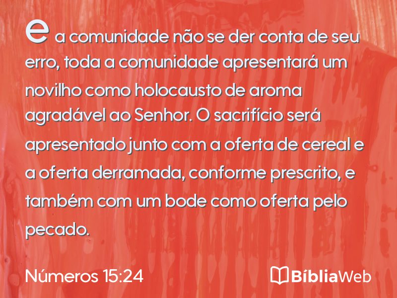 Números 15:24 em imagem para compartilhar