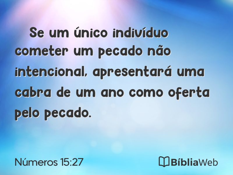 Números 15:27 em imagem para compartilhar