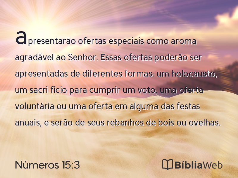 Números 15:3 em imagem para compartilhar