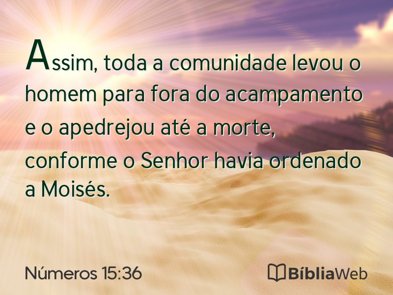Números 15:36 em imagem para compartilhar
