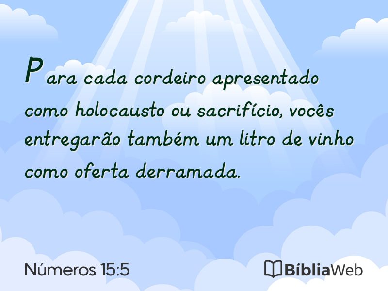 Números 15:5 em imagem para compartilhar