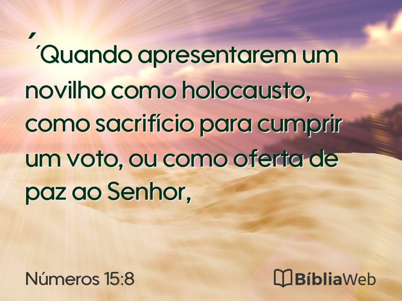 Números 15:8 em imagem para compartilhar