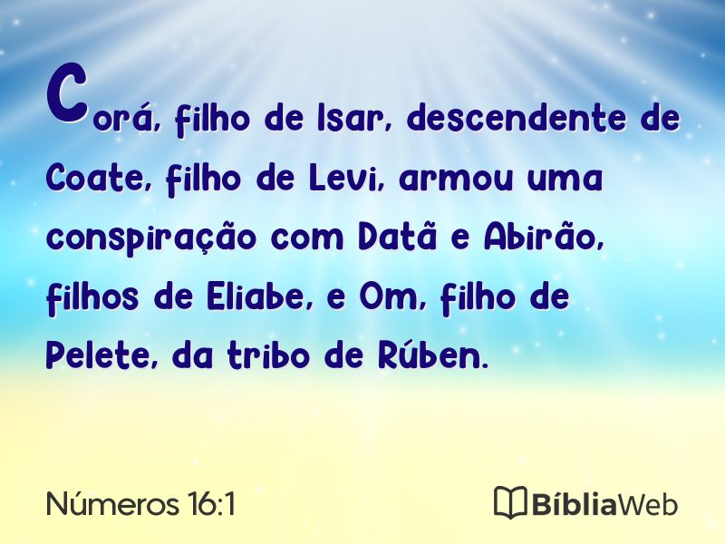 Números 16:1 em imagem para compartilhar