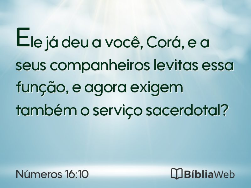 Números 16:10 em imagem para compartilhar