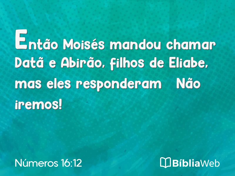 Números 16:12 em imagem para compartilhar