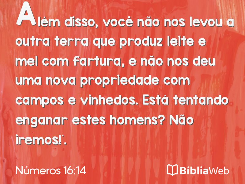Números 16:14 em imagem para compartilhar