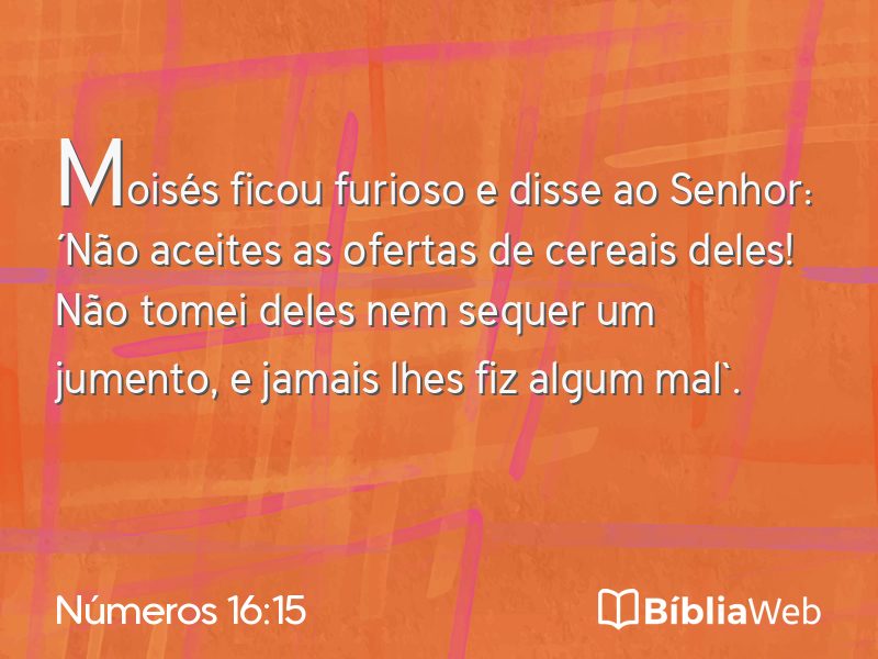 Números 16:15 em imagem para compartilhar