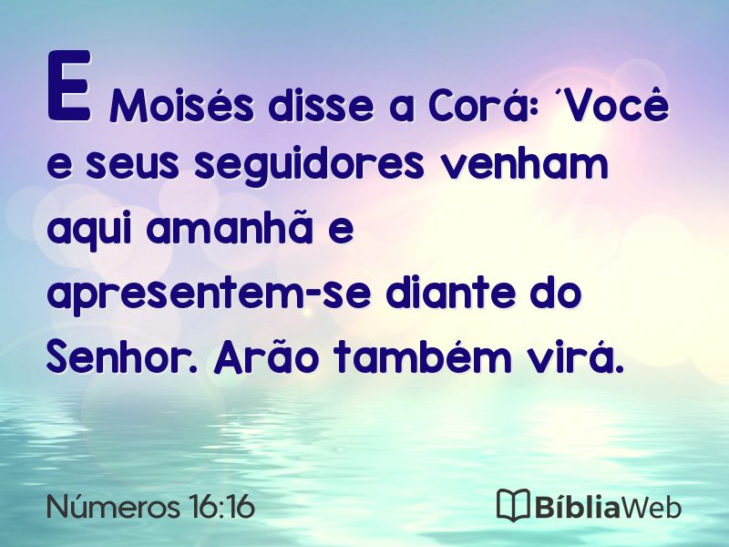 Números 16:16 em imagem para compartilhar
