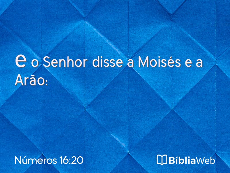 Números 16:20 em imagem para compartilhar