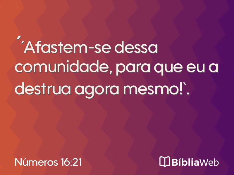 Números 16:21 em imagem para compartilhar