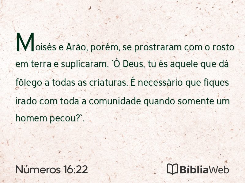 Números 16:22 em imagem para compartilhar