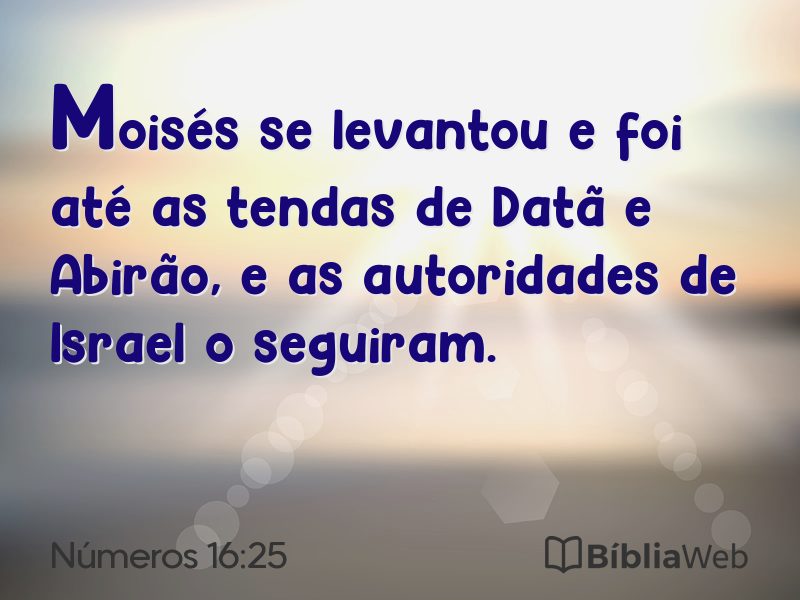 Números 16:25 em imagem para compartilhar