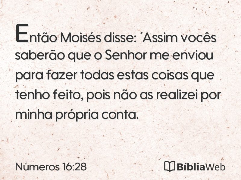 Números 16:28 em imagem para compartilhar