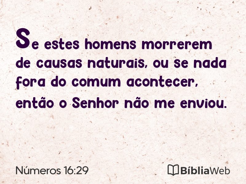Números 16:29 em imagem para compartilhar