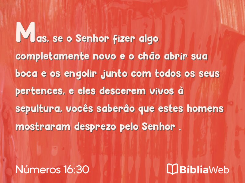 Números 16:30 em imagem para compartilhar