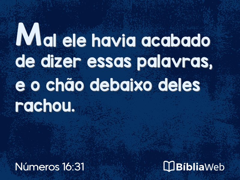 Números 16:31 em imagem para compartilhar