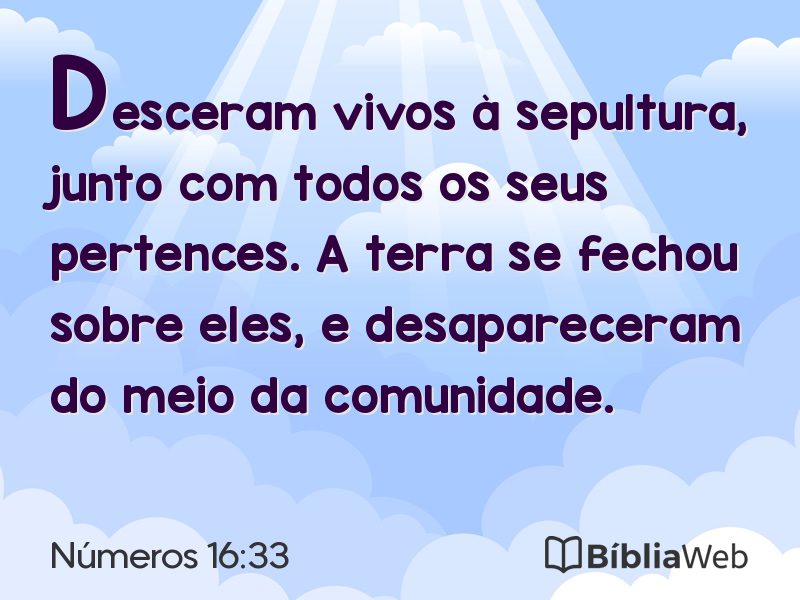 Números 16:33 em imagem para compartilhar