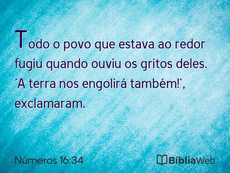 Números 16:34 em imagem para compartilhar
