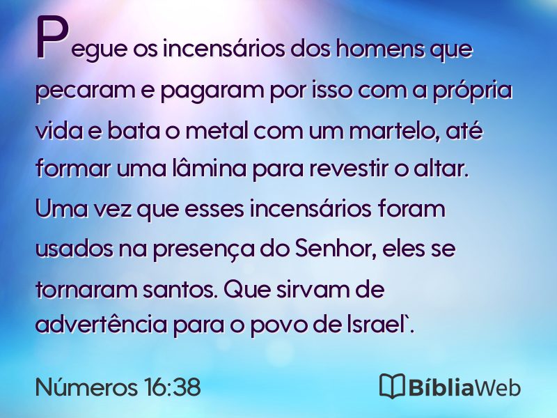 Números 16:38 em imagem para compartilhar