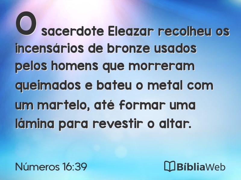 Números 16:39 em imagem para compartilhar