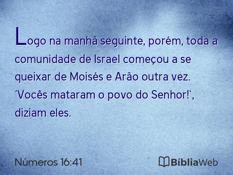 Números 16:41 em imagem para compartilhar