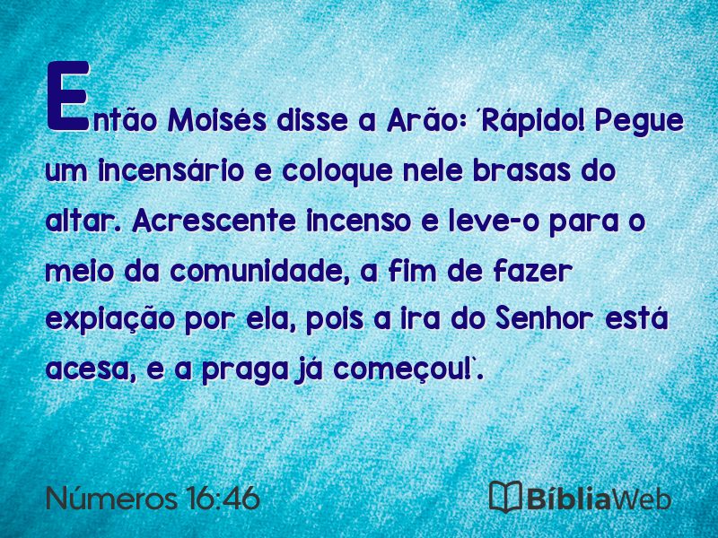 Números 16:46 em imagem para compartilhar