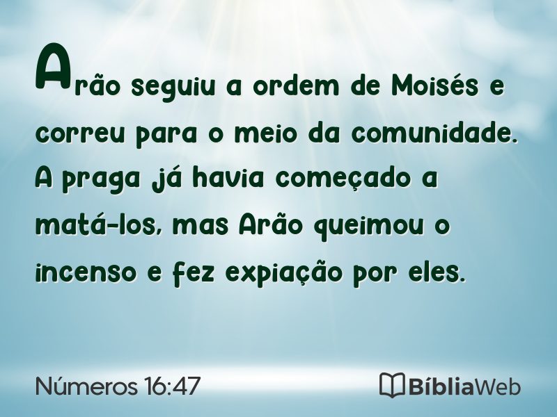 Números 16:47 em imagem para compartilhar