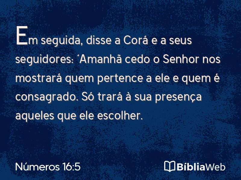 Números 16:5 em imagem para compartilhar