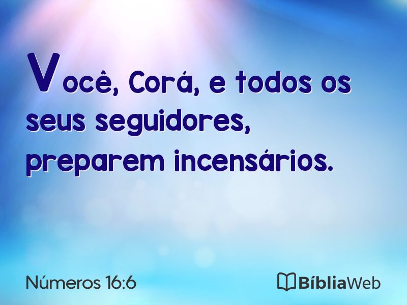 Números 16:6 em imagem para compartilhar