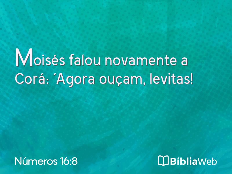 Números 16:8 em imagem para compartilhar