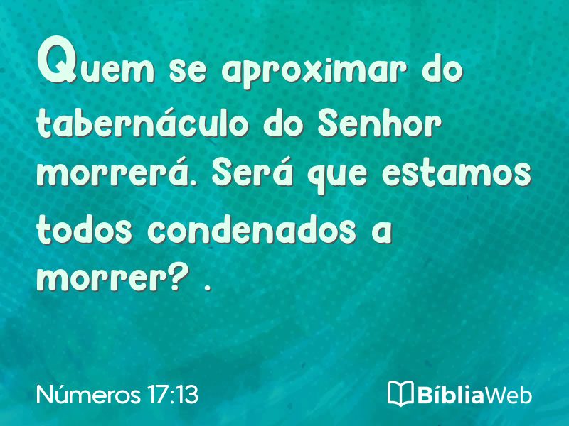 Números 17:13 em imagem para compartilhar