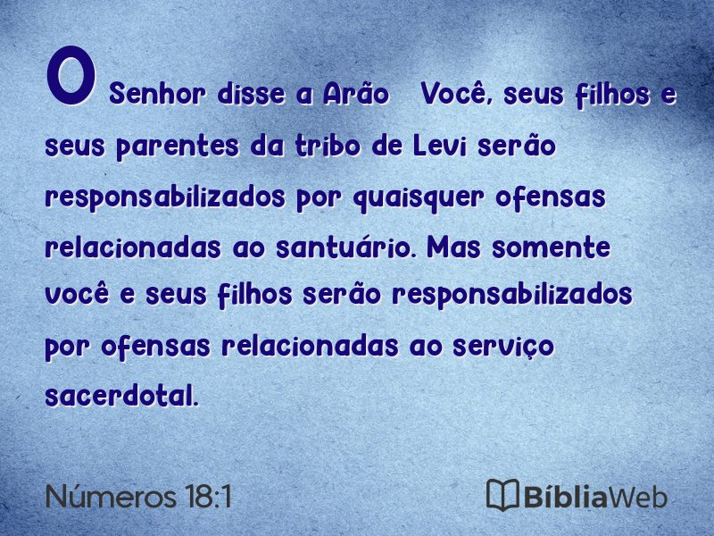 Números 18:1 em imagem para compartilhar